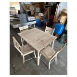 Antique Solid Wood White Dining Table/Chairs