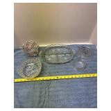 Pressed and Etched Glass Tableware Set