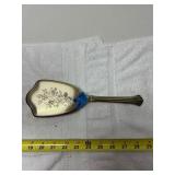 Silver-Tone Floral Hairbrush