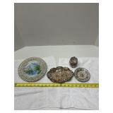 Four Japan China Decorative Plates and Bowl