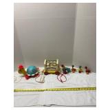 Wooden Pull Toys: Turtle, Dairy Wagon, Ducks