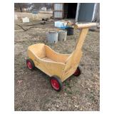 Wooden Toy Wagon with Wheels