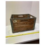Wood and Metal Milk Crate