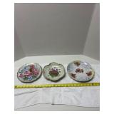 Three Decorative Floral Plates