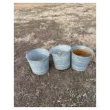 Galvanized Metal Buckets (3)