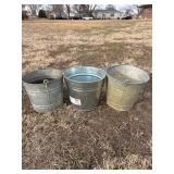 Galvanized Metal Buckets (3)