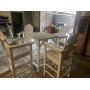 tallBartop table with 4 chairs 33x33white 42 in ta