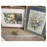 (2) Large Floral Prints signed
