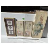 (4) Assorted Floral Pictures/ Prints. 2 Signed