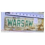 License Plate WARSAW