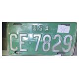 License Plate USA Green