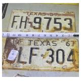 (2) License Plates TEXAS
