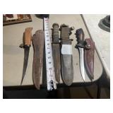 (3) Knives with Sheathes