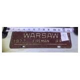 License Plate WARSAW