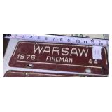 License Plate WARSAW