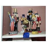Patriotic statues and nutcracker