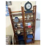 Two wooden bookcases with contents