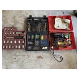 Socket set, drywall anchors and soldering gun