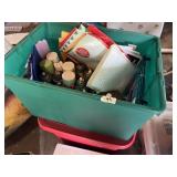 Assorted spray paint and shipping material