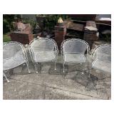 Four wire chairs