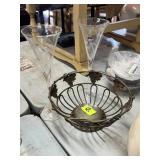 Metal bowl and glass stemware
