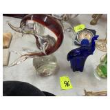 Dolphin and elephant glass decoration
