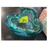 Green and blue decorative glass