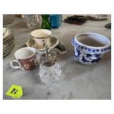 Cup and saucer, mug and crystal glass