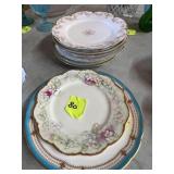 Assorted china plates