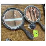 Silver-plated mirror and container