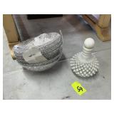 Decanter and glass bowls