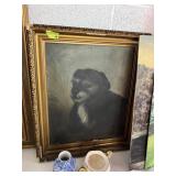Framed painting of dog