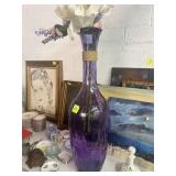 Tall purple glass vase