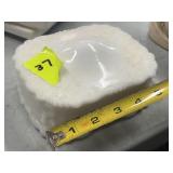 Milk glass soap dish