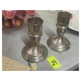 Weighted sterling candlestick holders