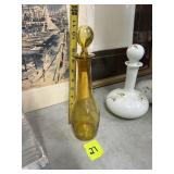 Amber glass decanter