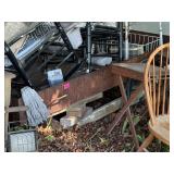 metal trailer bottom under shed