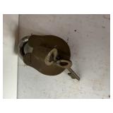 levers vintage lock with two keys