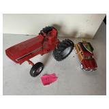 Smallinternationl Tractor &Red wood car