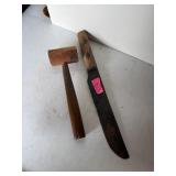 KNife And Wood Mallet
