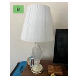 Two Glass Lamps With Shades