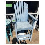 Tall Hard Plastic Adirondack Deck/Patio Chair