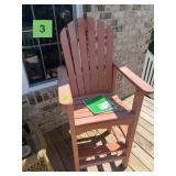 Tall Hard Plastic Adirondack Deck/Patio Chair