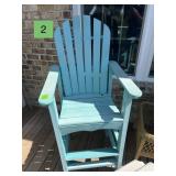 Tall Hard Plastic Adirondack Deck/Patio Chair