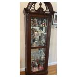 Antique Mahogany Curio w/ 5 Glass Shelves