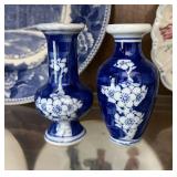 Two Small Blue Ridge Vases