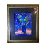 PETER MAX ï¿½Peace on Earthï¿½ Hand embellished