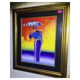 PETER MAX ï¿½Umbrella Man with Caneï¿½ Mixed Media