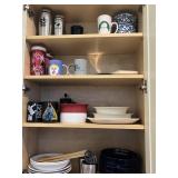 Contents of Cabinet- Assorted Dishes, Glasses