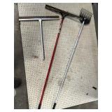 Two Squeegees, One Small Rake